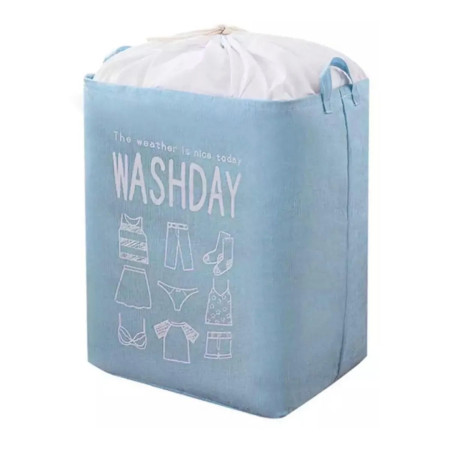 Cos de rufe,  72 L, Textil, 30x40x60 cm, Albastru, Cu imprimeu