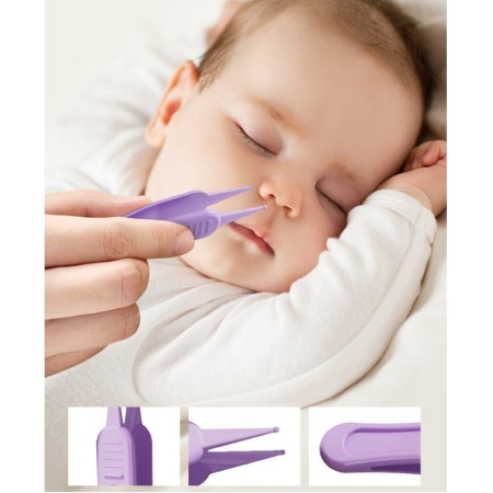 Set 4in1 de Ingrijire Unghii pentru Bebelusi, Cyrax, Cutie de Depozitare Tip Cerb, 0-6 Ani, 11 x 6 x 11 cm, Mov