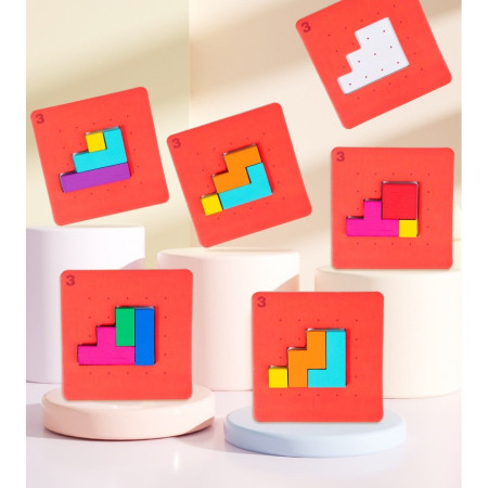 Joc Interactiv, Cyrax, Tip Puzzle, din Lemn, +3 Ani, 128 Piese, 15 x 17 x 3.5 cm, Multicolor