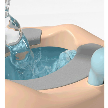 Olita pentru Copii, Cyrax, +1an, Portabila, Model Vacuta, cu Capac, Prietenoasa, Non-Toxic, Compartiment Detasabil, cu Manere, cu 4 Picioare, Usor de Curatat, Albastru