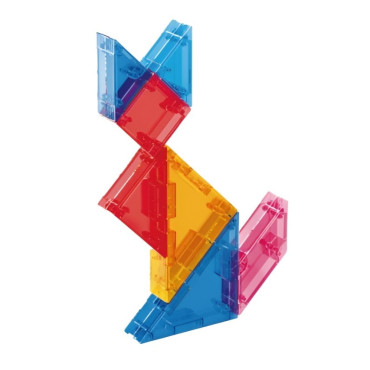 Joc Magnetic Tangram, Cyrax, 7 Piese Magnetice, Forme Geometrice, 3 Ani, EVA, ABS, Magnet, 10.5 x 10.5 x 2.2 cm, Multicolor
