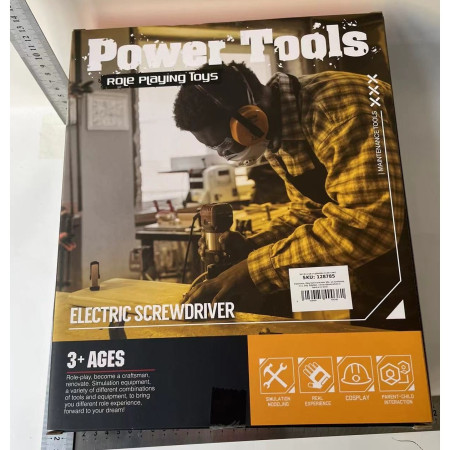 Set Scule de Jucarie pentru Copii, Cyrax, Ghiozdan cu Bormasina si Accesorii Incluse, 28 Piese, Material Plastic Durabil, Interactiv, +3 Ani, 30.5x25x11 cm, Negru/Portocaliu