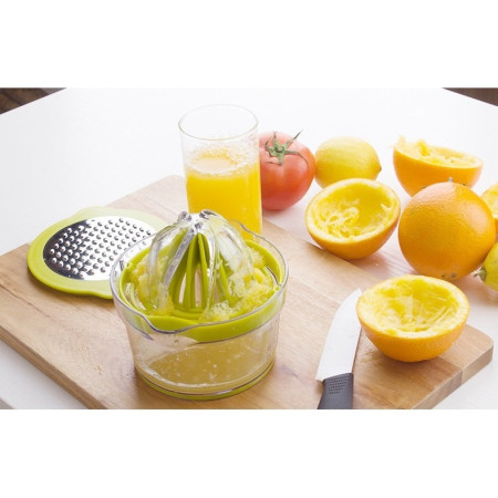 Storcator de Fructe 2 in 1, Cyrax, cu Razatoare si Separator Ou, 14.8 x 8 x 13 cm, Verde