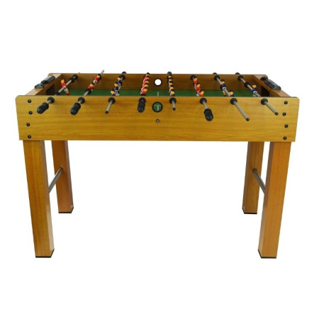 Masa de Fotbal cu Teren si 21 Jucatori Cyrax, 8 Manere, cu Tablou pentru Scor, din Metal, Lemn si ABS, 120 x 61.5 x 81 cm, cu Picioare, pentru copii/adulti