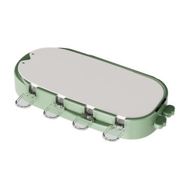 Forma pentru inghetata Cyrax, 4 compartimente, forme cu animalute, materialsilicon si ABS, 21 x 12.8 x 3cm, verde