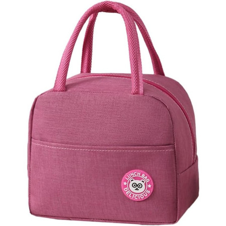 Geanta Termica pentru Pranz, Cyrax, Multifunctionala, Compartimentata, Impermeabila, cu Manere, Buzunar Exterior, 22x14x19 cm, Roz