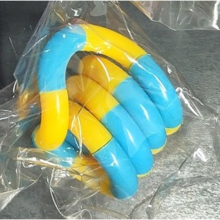 Jucarie Senzoriala Antistres, Cyrax, Fidget Twist, cu Miscari Infinite de Decompresie, 2 Culori, Galben/Albastru, + 3 ani