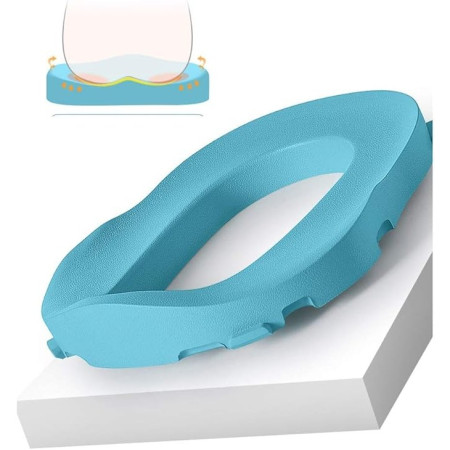 Olita pentru Copii, Cyrax, +6 luni, Detasabila, cu Capac, Antiderapanta, din Plastic, Colac Moale, Model Ratusca, 38x32x30 cm, Albastru