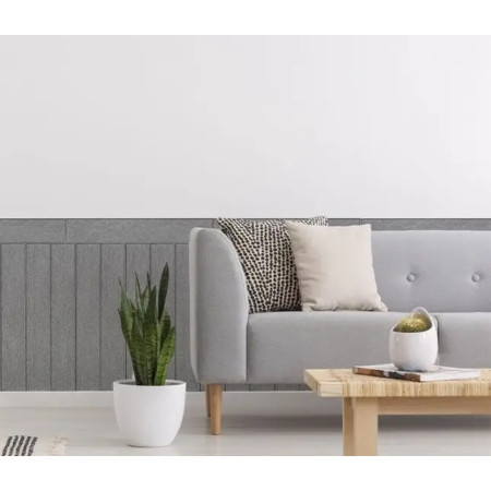 Set 10 Placi Tapet 3D,  70 x 70 cm, Grosime 3 mm, din Rasina, Tip Placi de Lemn, Suprafata Acoperita 4.9 mp, Gri