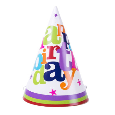 Set 6 Coifuri Happy Birthday, Cyrax, pentru Petrecere, Tematica Aniversare, 19x15 cm, Multicolor