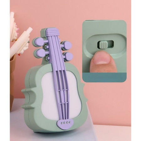 Lampa de Veghe,  cu Protectie pentru Ochi, Model Violina, Lumina Calda, Incarcare USB, ABS, 14.3x5x9.9 cm, Verde/ Mov