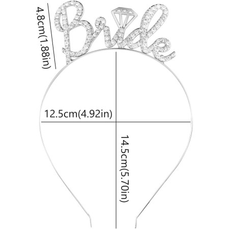 Coronita pentru Mireasa, Cyrax, Model Bride, cu Cristale, Marime Universala, 12.5 x 14.5 cm, Alb