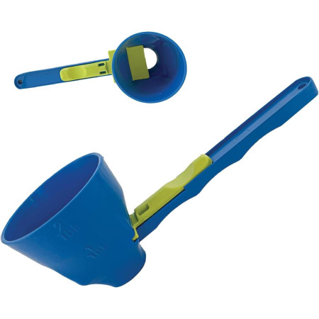Lingura Gradata, Cyrax, Tip Palnie, din Plastic, Coada Lunga, 8 x 8 x 3 cm, Albastru/Verde