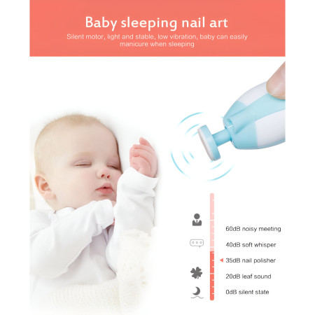 Set Pila Electrica pentru Copii si Bebelusi, Cyrax, ABS, 6 Accesorii, cu Lumina LED, Albastru Alb