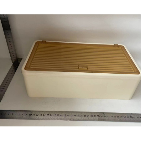 Organizator Cosmetice,  Montare pe Perete fara Perforare, 36.5x10.9x20 cm, cu 3 Rafturi, din PP si ABS, Bej, Usa Transparenta