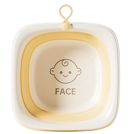 Cada Pliabila pentru Baie pentru Copii, Cyrax, Cadita pentru Bebelusi, Model Patrat pentru Fata, Galben, 32x27.5x3.7 cm, 4 L