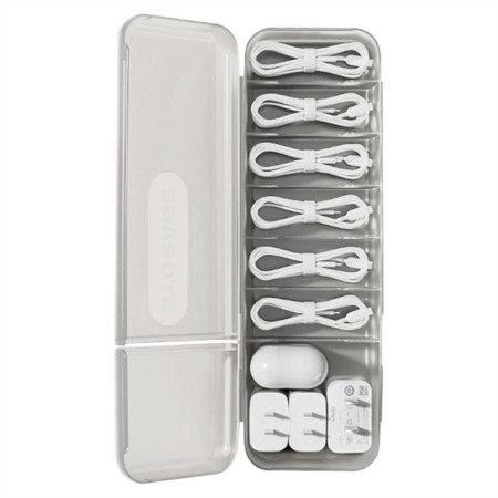 Cutie Organizatoare pentru Cabluri,  din Plastic, 28 x 9 x 6 cm, Alb