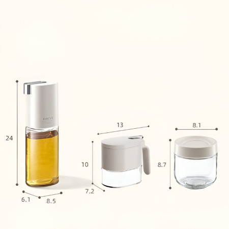 Suport pentru Depozitare Condimente, Ulei, Otet, Cyrax, Montare pe Perete din 12 Piese, Uz Casnic, pentru Bucatarie, 31 x 13.5 x 50.4cm, Alb