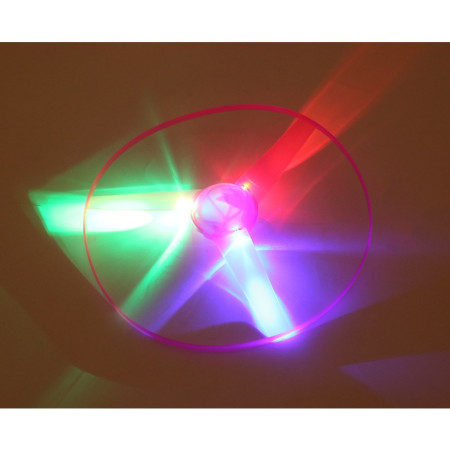 Jucarie Disc Zburator, Distractiv pentru Copii, Cyrax, Aruncator Manual din Plastic, cu Lumini, Roz