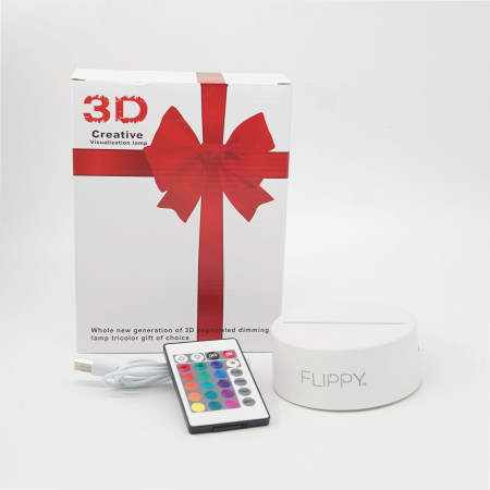 Lampa LED decorativa,  3D, Mana si Inima, din material acril si lumina multicolora, alb