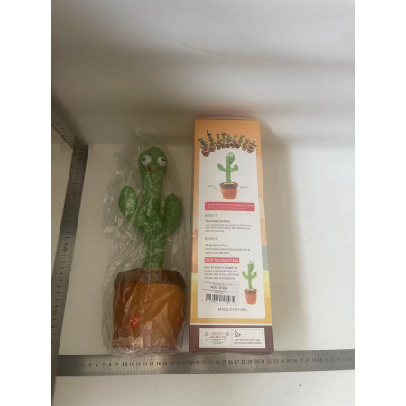 Jucarie Cactus Dansator Cyrax, Canta, Danseaza, Imita, Distractiv, Verde, 37cm