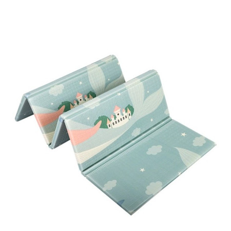 Covoras pentru Copii, Cyrax, cu 2 Fete, Model Balene/Iepurasi, din XPE+PE, Impermeabil, Antiderapant, Protectie Termica, +3 Luni, Pliabil, 180 x 200 x 1.5 cm, Multicolor