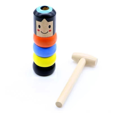 Cyrax Jucarie din lemn pentru copii, soldatel indestructibil multicolor