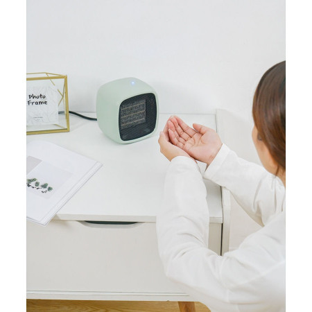 Mini radiator electric portabil  800 W, 2 trepte, 150x120x175 mm, verde