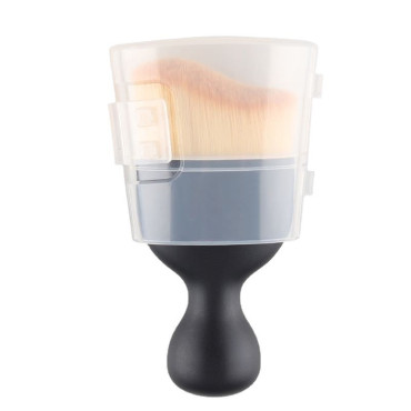 Pensula Multifunctionala, Cyrax, Pentru Machiaj sau Indepartat Praful din Masina, Par Sintetic, cu Capac de Protectie, Negru