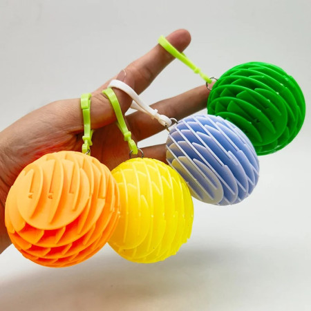 Jucarie Worm Fidget de Decompresie, Cyrax, Anti Stres, Dimensiune Compacta 6 cm, Dimensiune Extinsa 15.5 cm, Galben