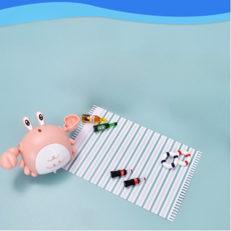 Jucarie de baie pentru copii, Cyrax, crab, 10 cm, Roz cu fir