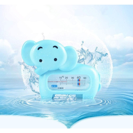 Termometru pentru Baie, Cyrax, Plutitor, Rezistent la apa, Multifunctional, Model Elefant, 11.5x9x2 cm, Albastru