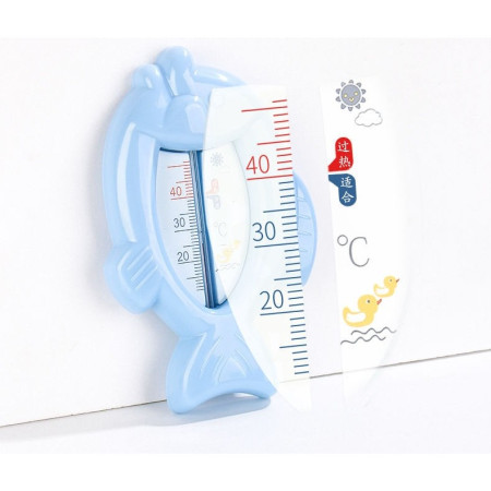 Termometru pentru Baie, Cyrax, Plutitor, Rezistent la apa, Multifunctional, Model Peste, 15.5x9.5x2 cm, Albastru