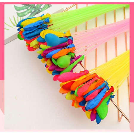 Set 111 Baloane din Latex, Cyrax, Aqua Party, Sistem de Umplere Rapida, 10 cm Diametru, Multicolor