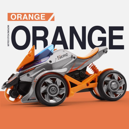 Cyrax Jucarie pentru copii, masina cu extensie de motocicleta 2 in 1, portocalie