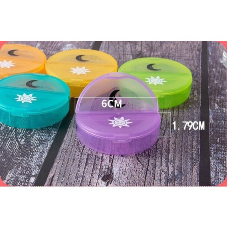 Cutie Depozitare Medicamente,  7 Zile, 14 Compartimente, Cutie Suport, Recipiente Detasabile, Portabila, Recipiente Colorate, Suport Negru, 17.5x11x9.5 cm