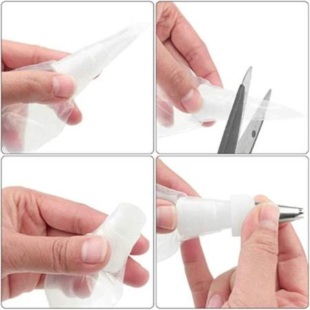 Set de 216 Piese de Copt pentru Prajituri, Cyrax, 3 Tavi de Copt, Nivelator, Forme Cupcake, Pos pentru Ornat cu 7 Capete, Feliator Tort, din Otel Inoxidabil, Multicolor