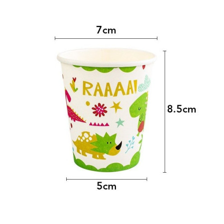 Set 10 Pahare Petrecere, Cyrax, Colectia Dino Park, 8.5 x 7 x 5 cm, din Carton, Multicolor