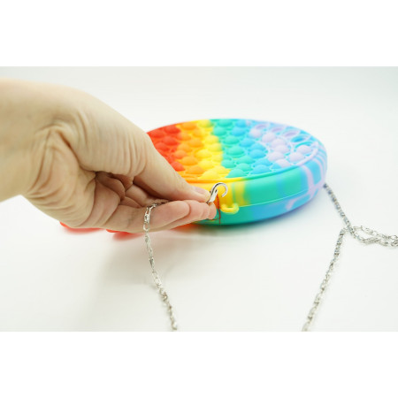 Jucarie antistres din silicon, Pop it Now and Flip It, Cyrax, Geanta, Model 2, Multicolor