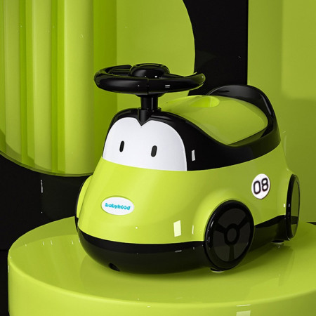 Olita pentru Copii, Cyrax, +1an, Portabila, Design Masinuta cu Capac, Model Prietenos, Non-Toxic, Compartiment Detasabil, Usor de Curatat, Verde