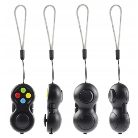 Jucarie Interactiva, Cyrax, Model Fidget Pad, Antistres, +3 Ani, Functii Multiple, 5.5 x 3.5 x 11 cm, Negru