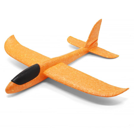 Avion Planor, in punga, Cyrax, din Polistiren, Lungime 47 cm, Portocaliu
