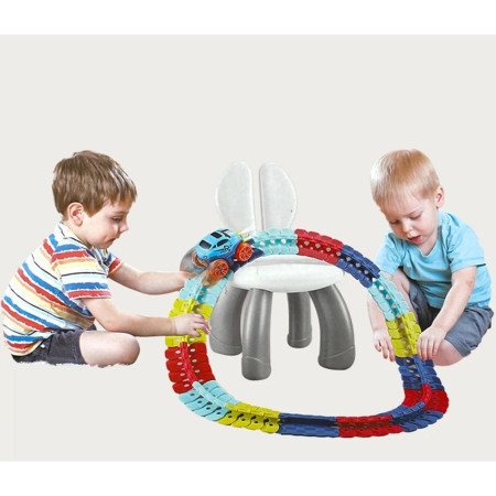 Jucarie de Constructie RollerCoaster, Cyrax, 184 de Piese, 44.5x36x7 cm, cu Masini, Multicolor