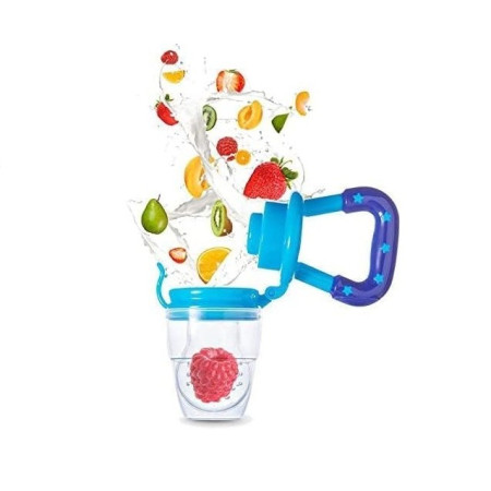 Suzeta pentru diversificarea alimentatiei/dentitie Cyrax, potrivit pentru fructe si piure proaspat, Albastru, fara BPA