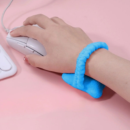 Suport de Mana,  Pernuta pentru Incheietura cu Banda Elastica, pentru Mouse, Moale, 7.5 x 7 cm, Albastru