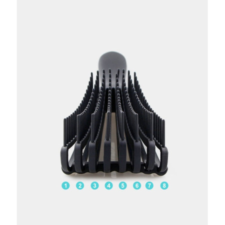 Perie Flexibila, Cyrax, pentru Descurcat Par Cret/Umed si Uscat, 8 Brate Mobile, din TPE, 24.5 x 4.5 x 2 cm, Negru