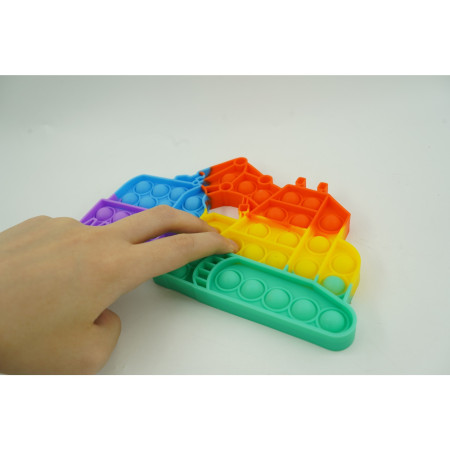 Jucarie antistres din silicon Cyrax, Pop it Now and Flip It ,Excavator ,Multicolor ,Model 4