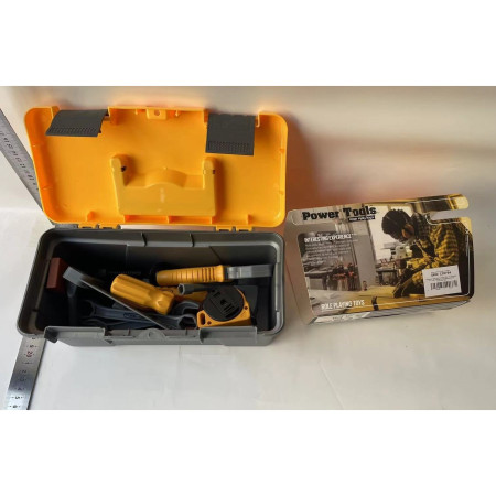 Trusa Scule si Unelte de Jucarie pentru Copii, Cyrax, 19 Piese Material Plastic, Interactiv, +3 Ani, 27.5x15.5x13 cm, Gri/Portocaliu