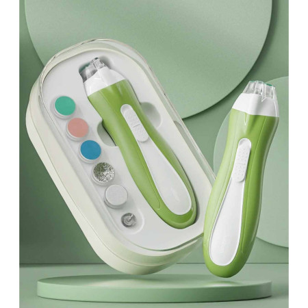 Pila Electrica, Cyrax, pentru Copii si Bebelusi, din ABS, 6 Accesorii, cu Lumina LED, 9.5 x 6 x 17 cm, Verde