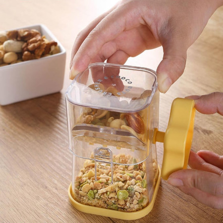 Dispozitiv de Zdrobit, Cyrax, pentru Alune, Nuci, Ciocolata, Manual, din ABS, 10 x 7.2 cm, Galben